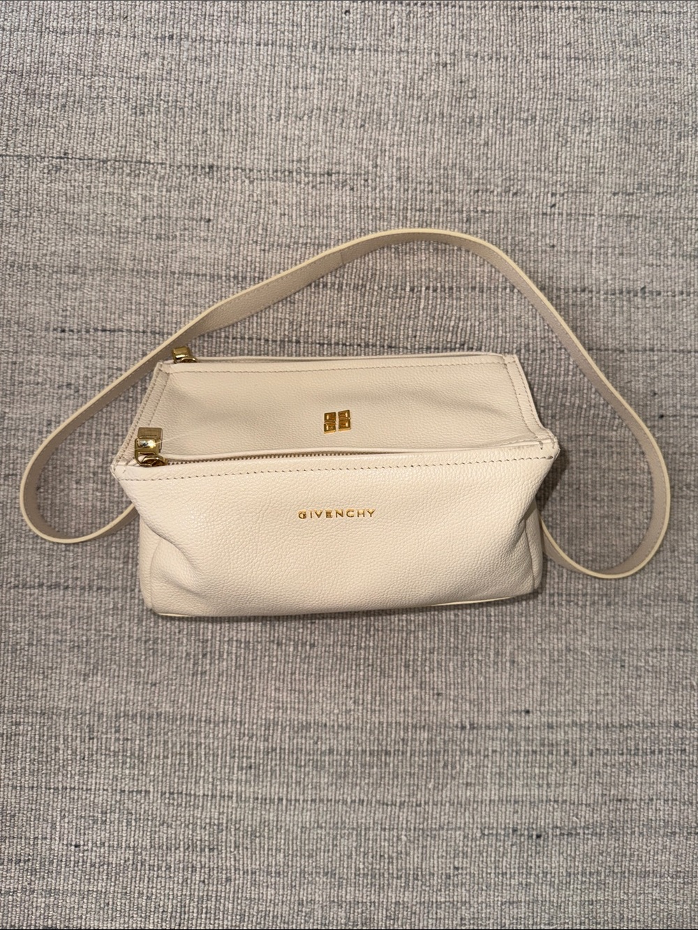 Givenchy Cream Leather Crossbody with Gold Hardware